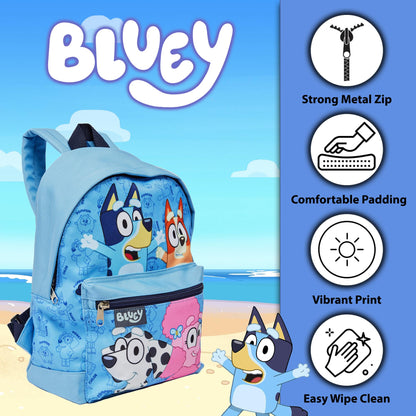 Bluey Backpack Kids School Bag Childrens Boys & Girls Nursery Rucksack, Bingo, Coco & Chloe Print - My Little Legends