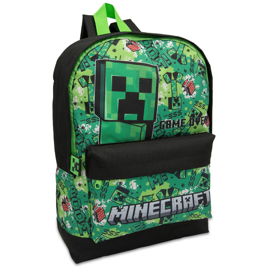 Minecraft Kids Backpack Childrens School Bag with Creeper & TNT Design Print Boys Gamer Rucksack - My Little Legends