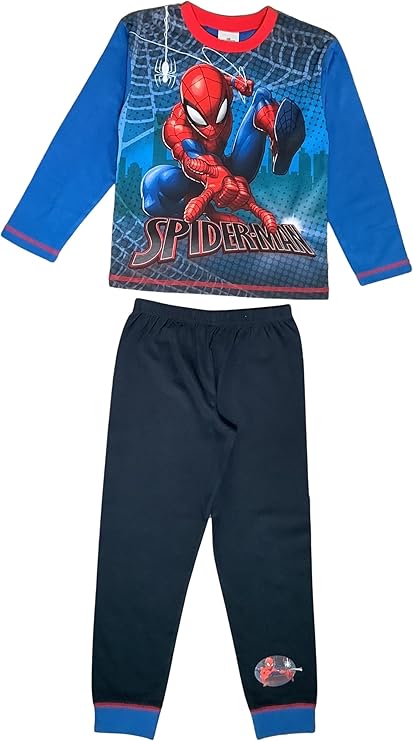 Marvel Spider-Man Boys Pyjamas Character Nightwear, Blue, Age 4-10 Years - My Little Legends