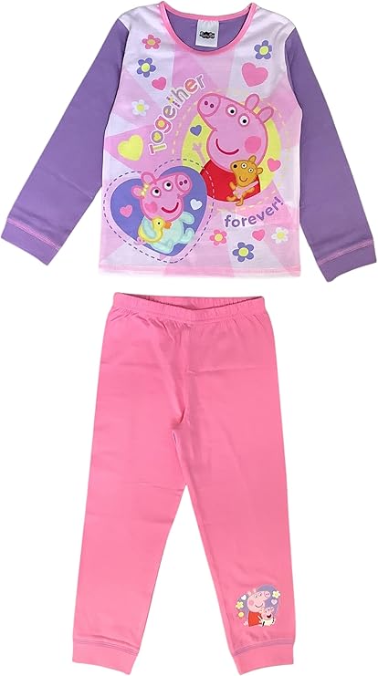Peppa Pig Girls Pyjamas featuring Peppa and Evie Together Forever!, Multicoloured. Age 18 Months - 5 Years - My Little Legends