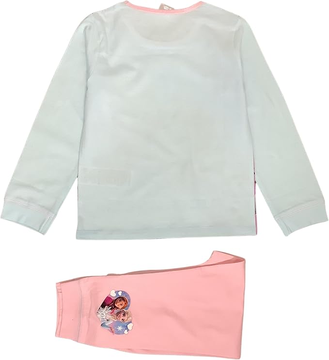 Disney Frozen, Girls 2 Piece Pyjamas Set Featuring Anna and Elsa Follow Your Heart, Pink/Blue, Age 18 Months - 5 Years - My Little Legends