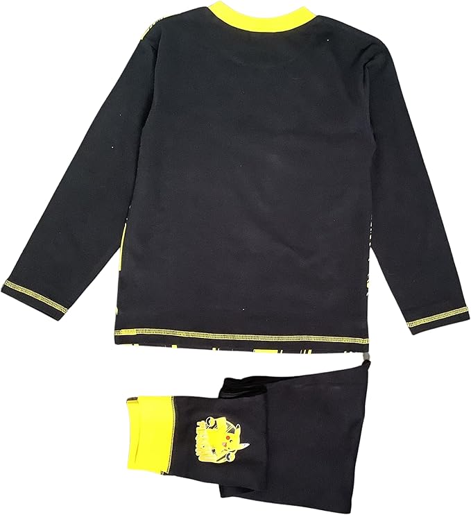 Pokémon Boys Pyjamas featuring Pikachu, Kids 2 Piece Set PJ’s, Nightwear, Black/Yellow, Age 5-12 Years - My Little Legends