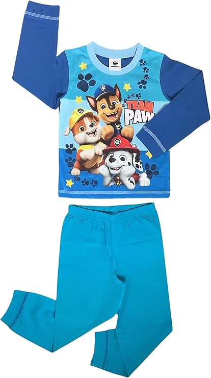 Paw Patrol Boys Pyjamas, 2 Piece Set featuring Chase, Marshall & Rubble, Blue Age 18 Months - 5 Years - My Little Legends