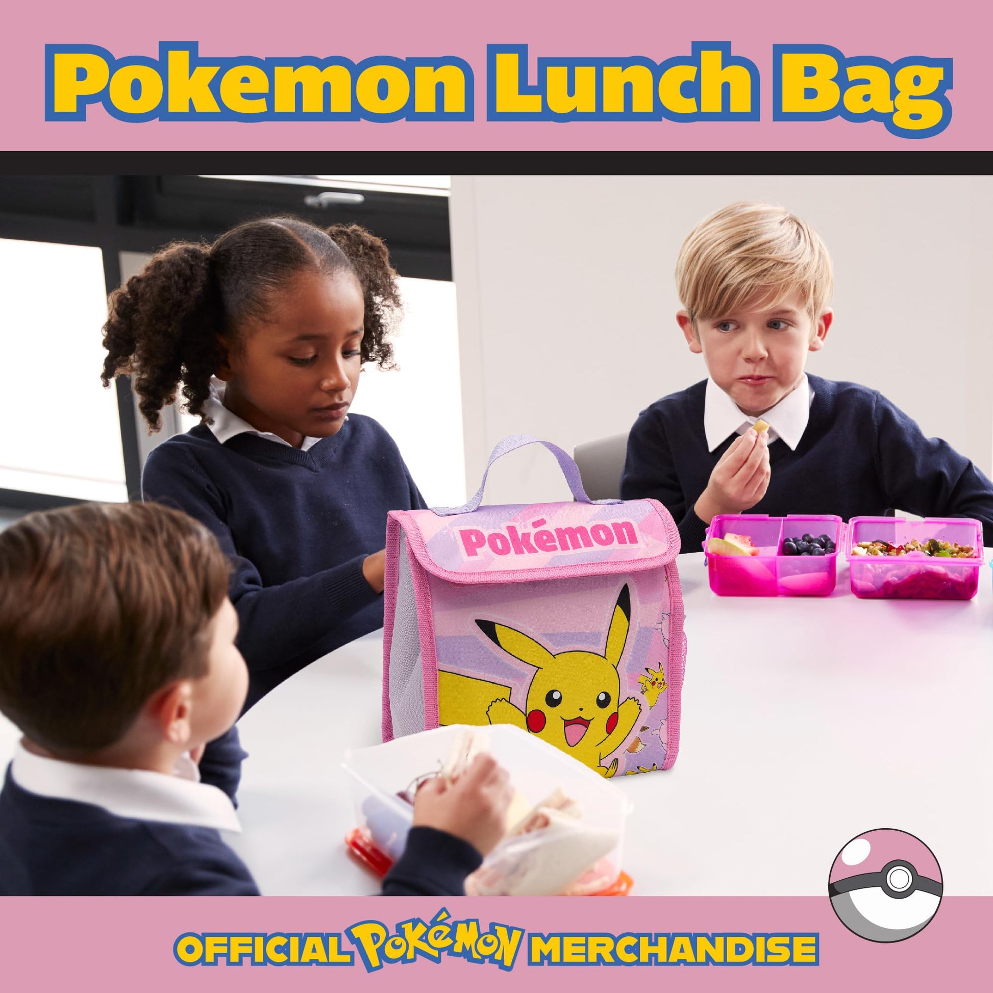 Pokémon Kids Lunch Bag Pikachu Girls Childrens Thermal Insulated School Nursery Lunchbag - My Little Legends