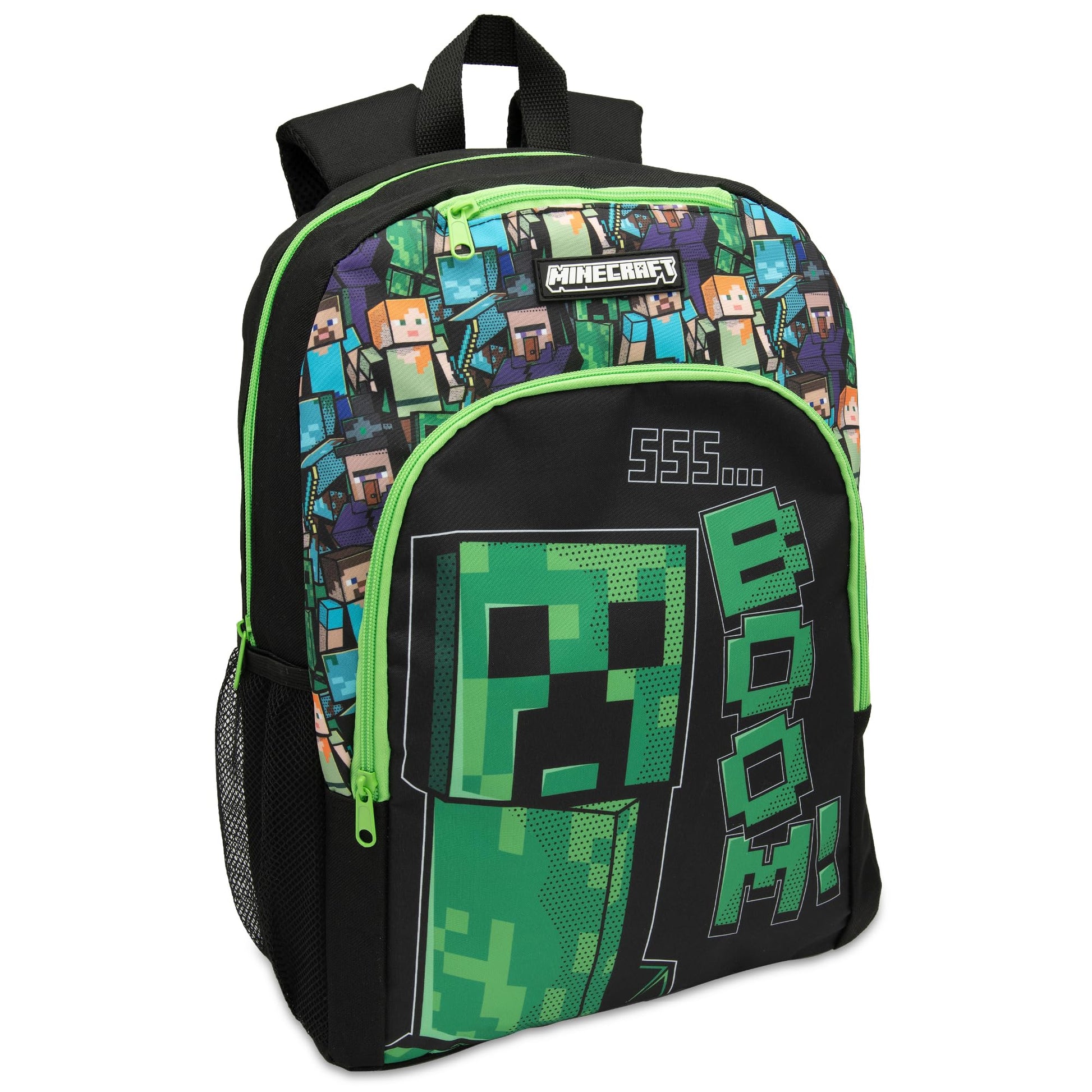 Minecraft Kids Backpack Childrens School Bag with Creeper Print Boys Gamer Rucksack - My Little Legends