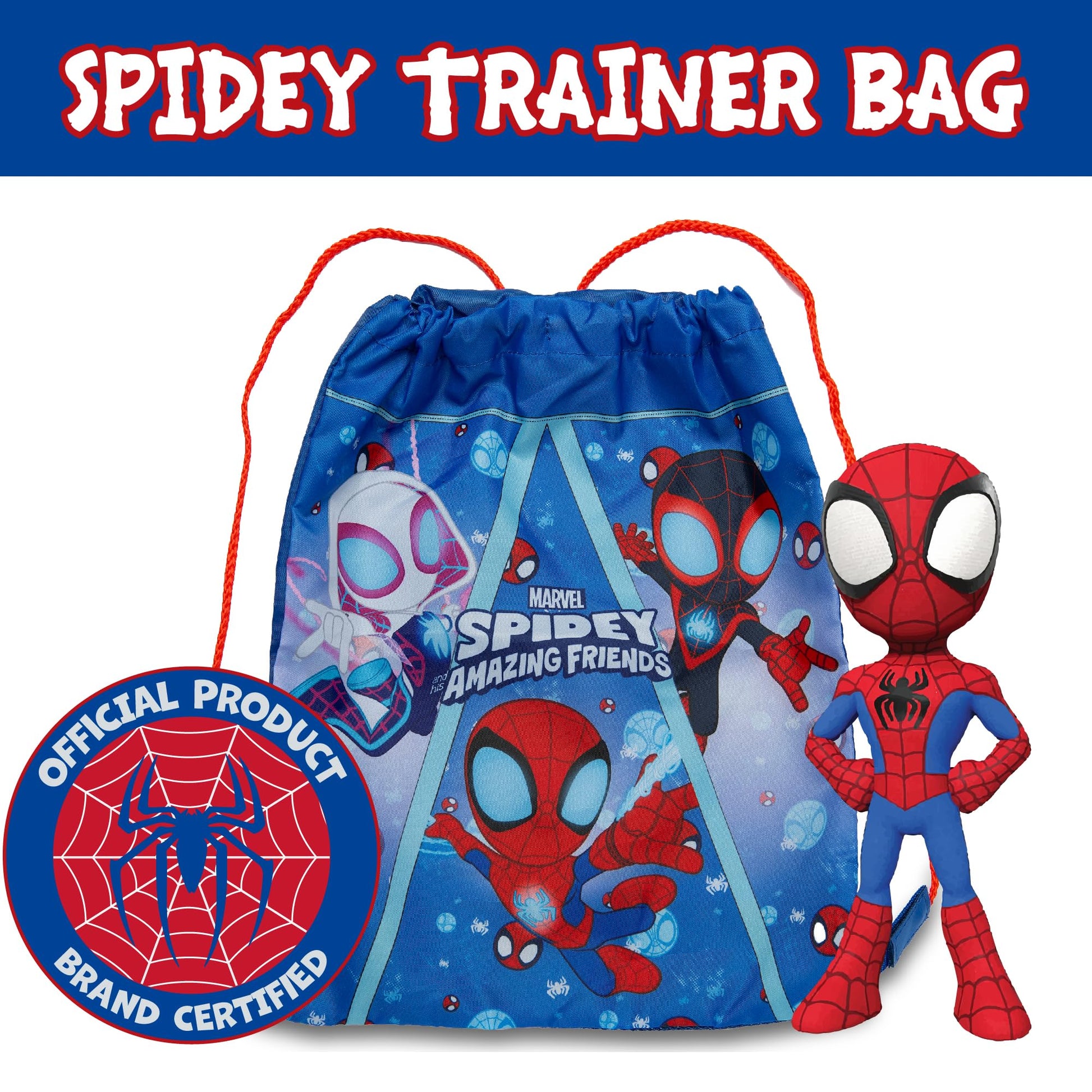 Marvel Spidey And His Amazing Friends Drawstring Bag Kids Spiderman PE Kit Gym Swim Bag School Trainer Childrens Travel - My Little Legends