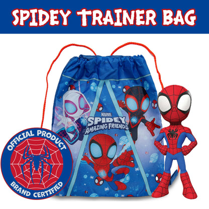 Marvel Spidey And His Amazing Friends Drawstring Bag Kids Spiderman PE Kit Gym Swim Bag School Trainer Childrens Travel - My Little Legends