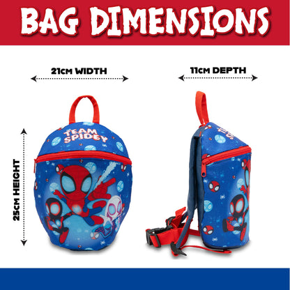 Marvel Spidey And His Amazing Friends Kids Backpack with Reins and Harness Toddler Bag Spiderman Ages 1-3 Years - My Little Legends