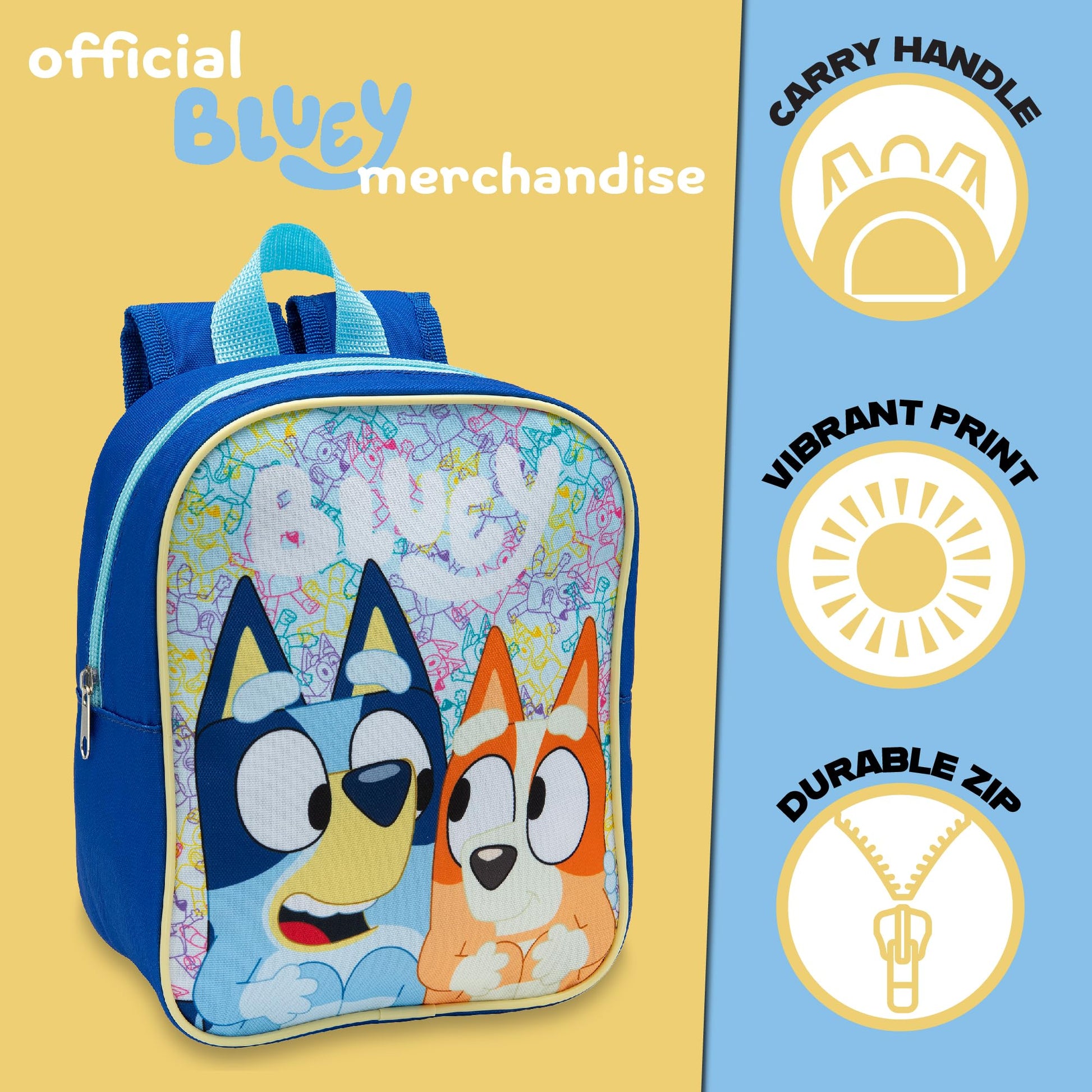 Bluey Kids Backpack Preschool Bag Toddlers Girls Boys Mini Nursery Rucksack - Ages 1-3 years - My Little Legends