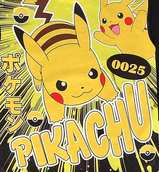 Pokémon Boys Pyjamas featuring Pikachu, Kids 2 Piece Set PJ’s, Nightwear, Black/Yellow, Age 5-12 Years - My Little Legends