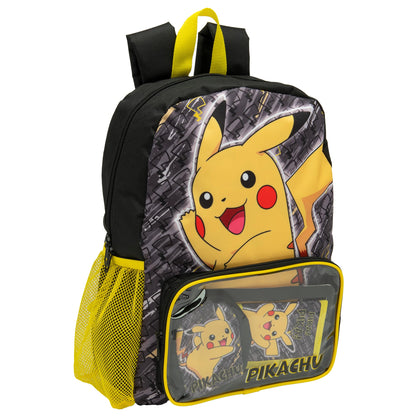 Pokemon Backpack Kids School Bag Boys Girls Teens Rucksack Pikachu Pokeball Includes Wallet & Card Pouch - My Little Legends