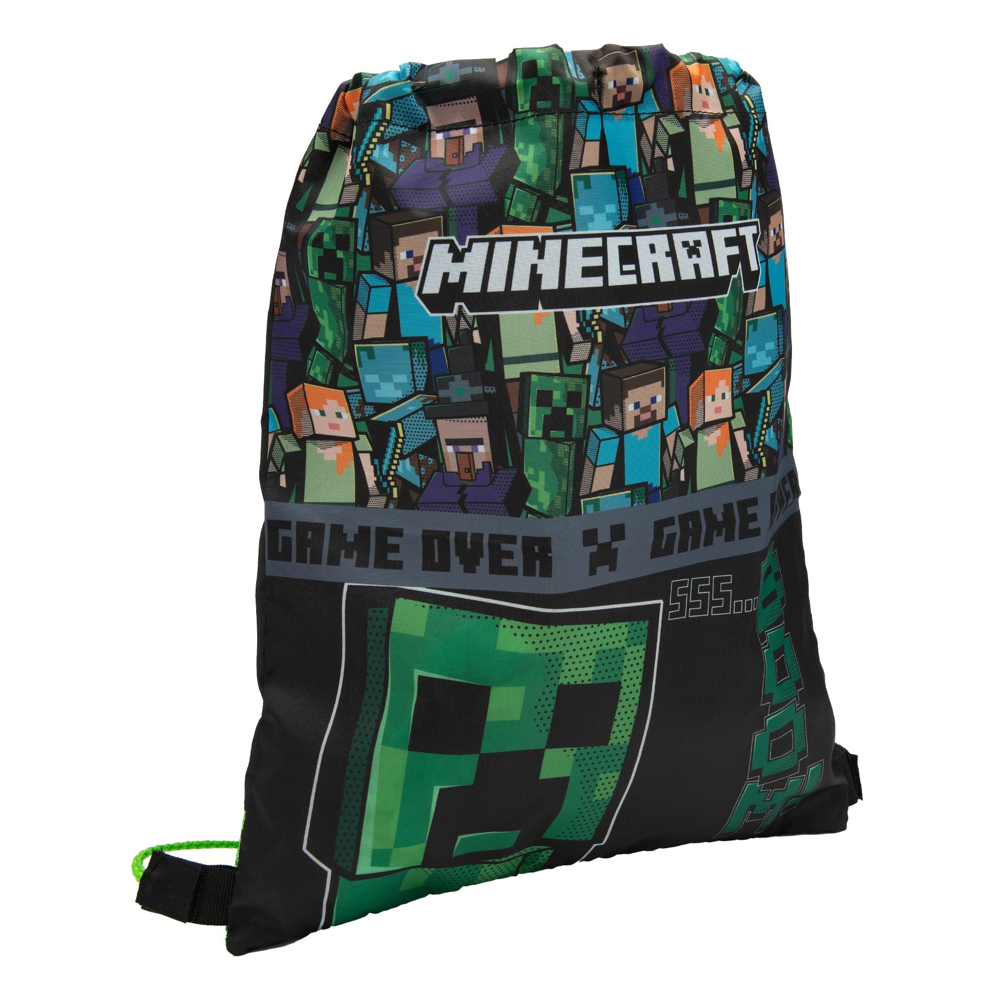 Minecraft Drawstring Bag Kids PE Kit Gym Swim Sack For Children Boys & Girls School Trainer School Backpack - My Little Legends