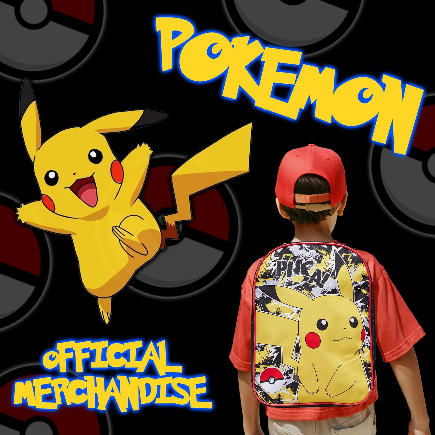 Pokemon Backpack Kids School Bag Boys Girls Nursery Rucksack Pikachu Graffiti - My Little Legends
