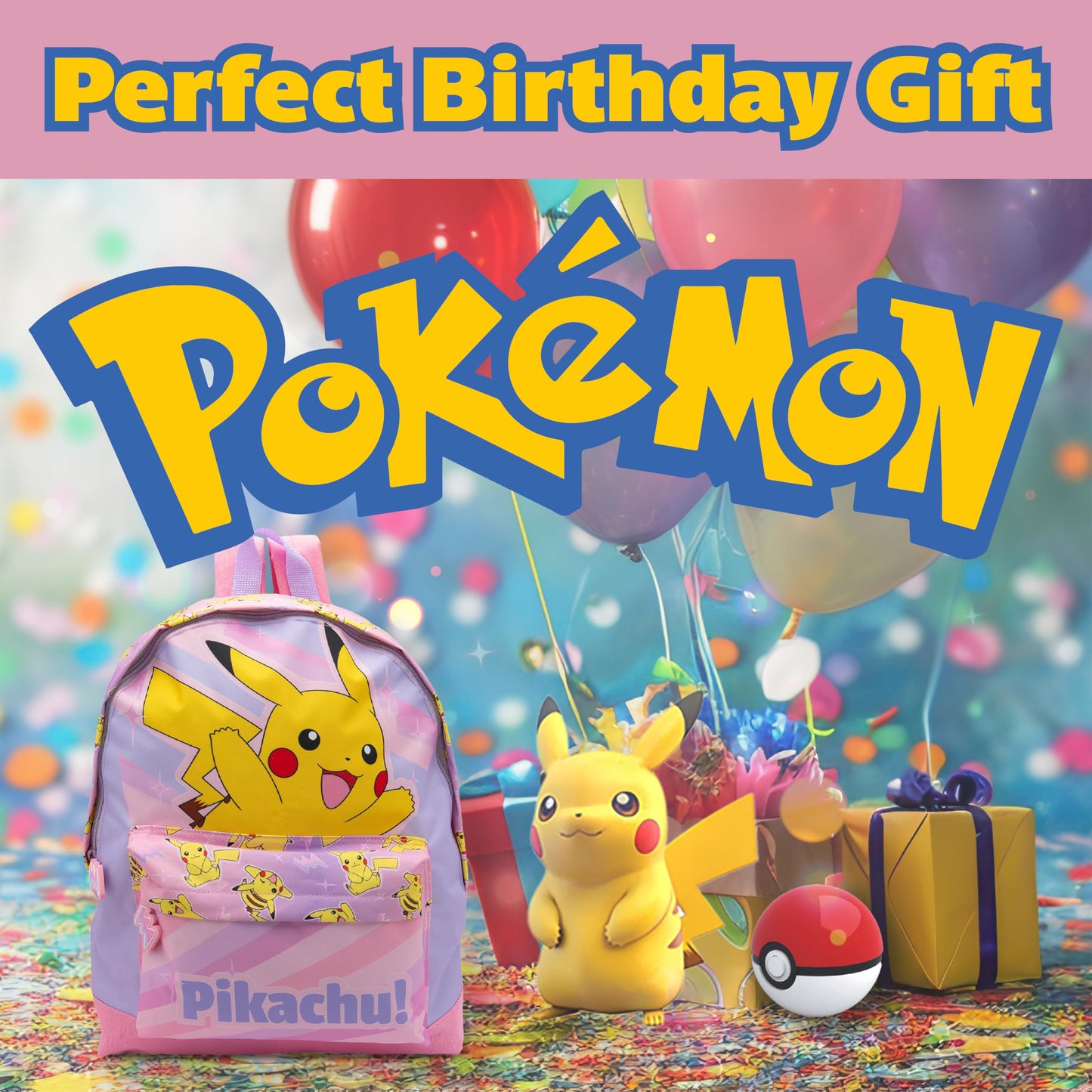 Pokemon Backpack Kids School Bag Childrens Rucksack Girls Pikachu Print Pink - My Little Legends
