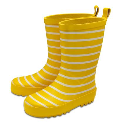 NorthSole Kids Wellies Striped Rubber Wellington Boots Boys & Girls Childrens Welly Sizes 9-2 - My Little Legends