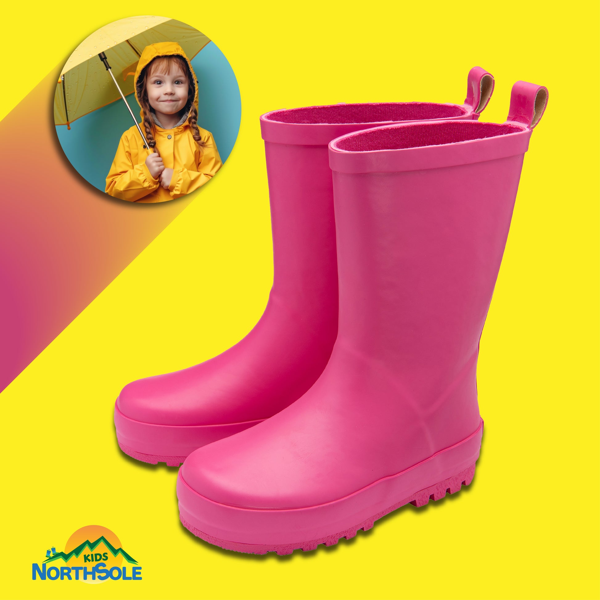 NorthSole Kids Wellies Boys & Girls Rubber Wellington Boots Childrens Welly Sizes 9-2 - My Little Legends