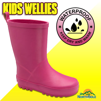 NorthSole Kids Wellies Boys & Girls Rubber Wellington Boots Childrens Welly Sizes 9-2 - My Little Legends
