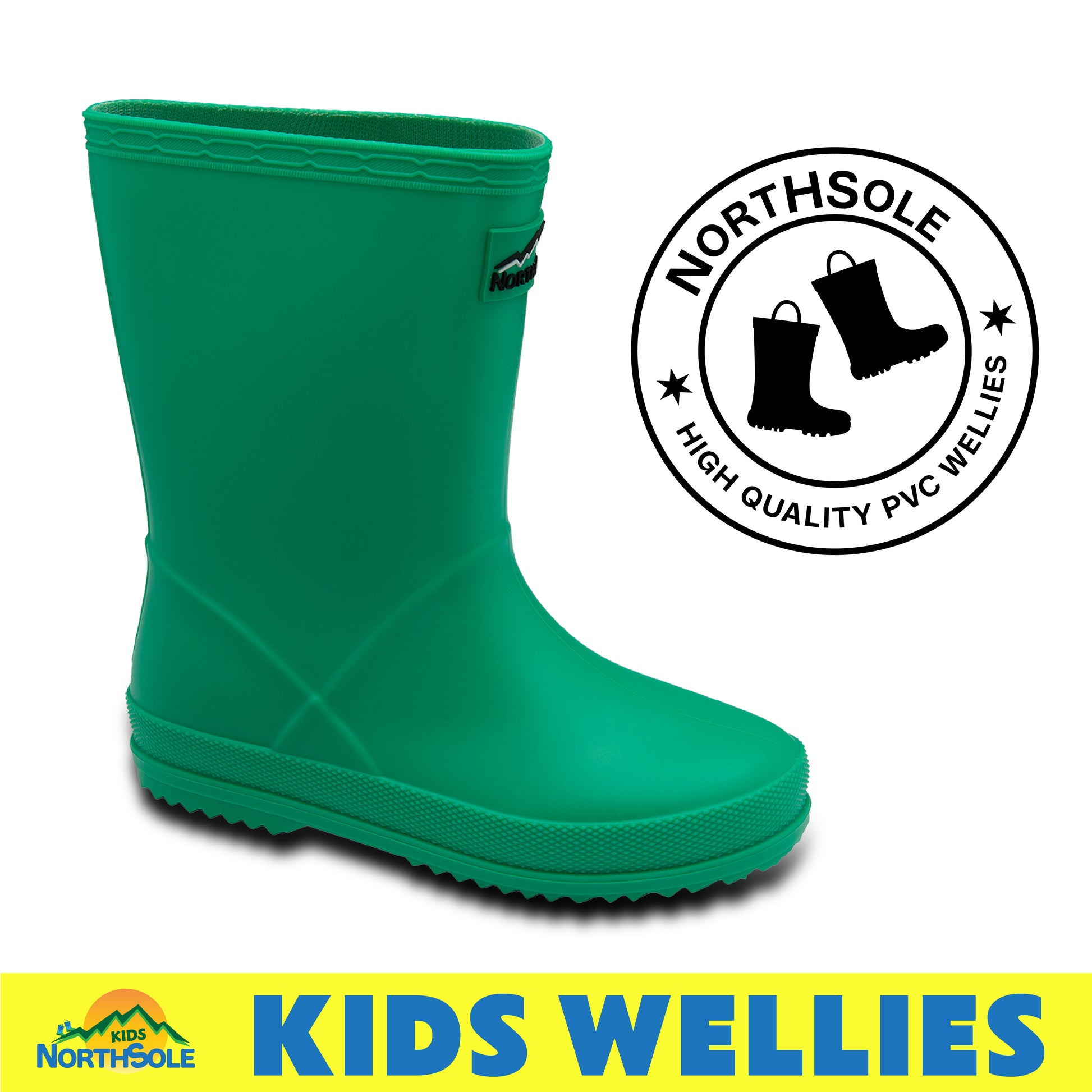 NorthSole Kids Wellies Boys & Girls Wellington Boots Childrens Toddler Welly Sizes 6-2 - My Little Legends