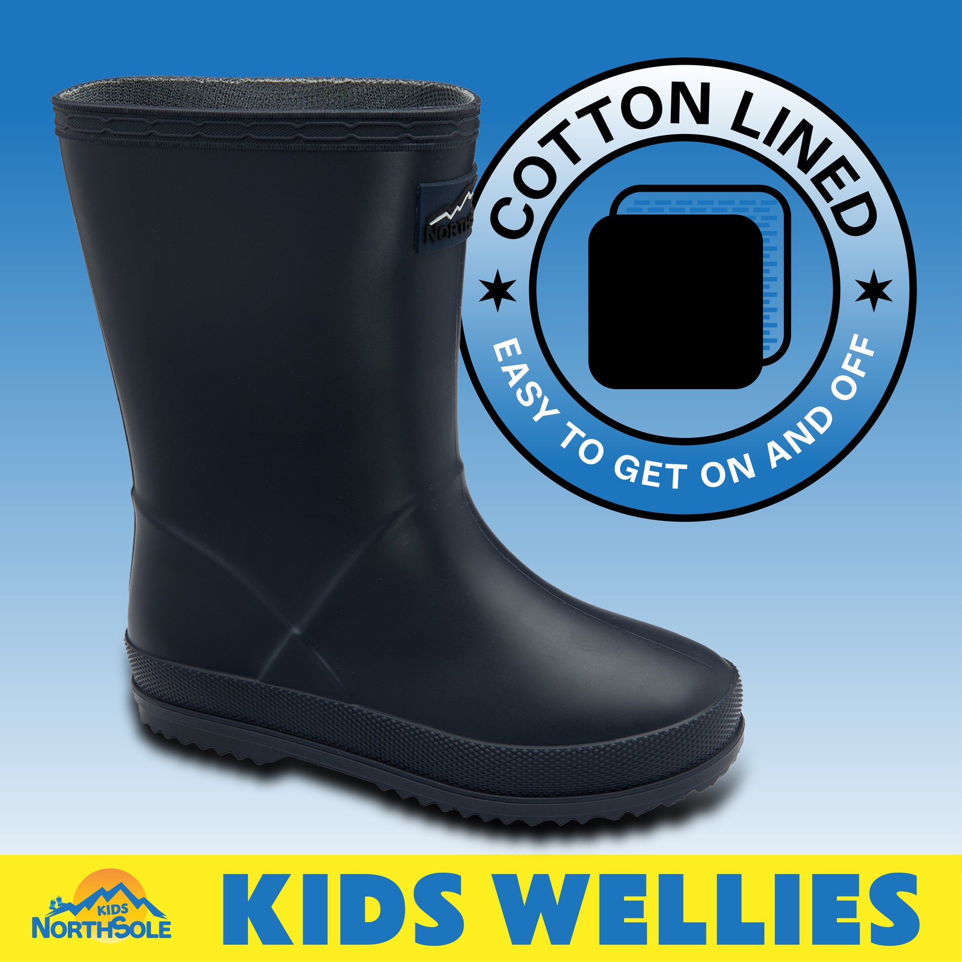 NorthSole Kids Wellies Boys & Girls Wellington Boots Childrens Toddler Welly Sizes 6-2 - My Little Legends