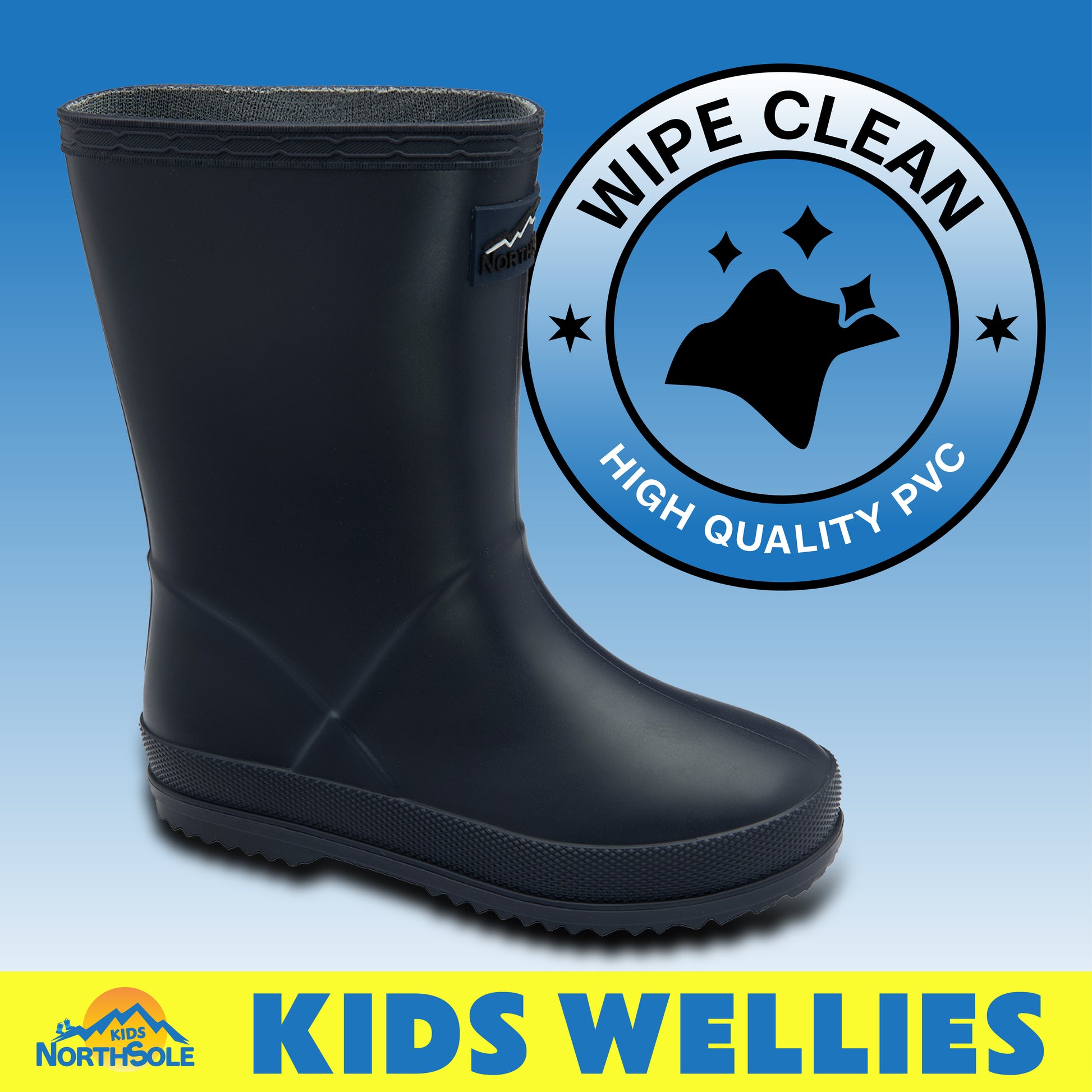 NorthSole Kids Wellies Boys & Girls Wellington Boots Childrens Toddler Welly Sizes 6-2 - My Little Legends