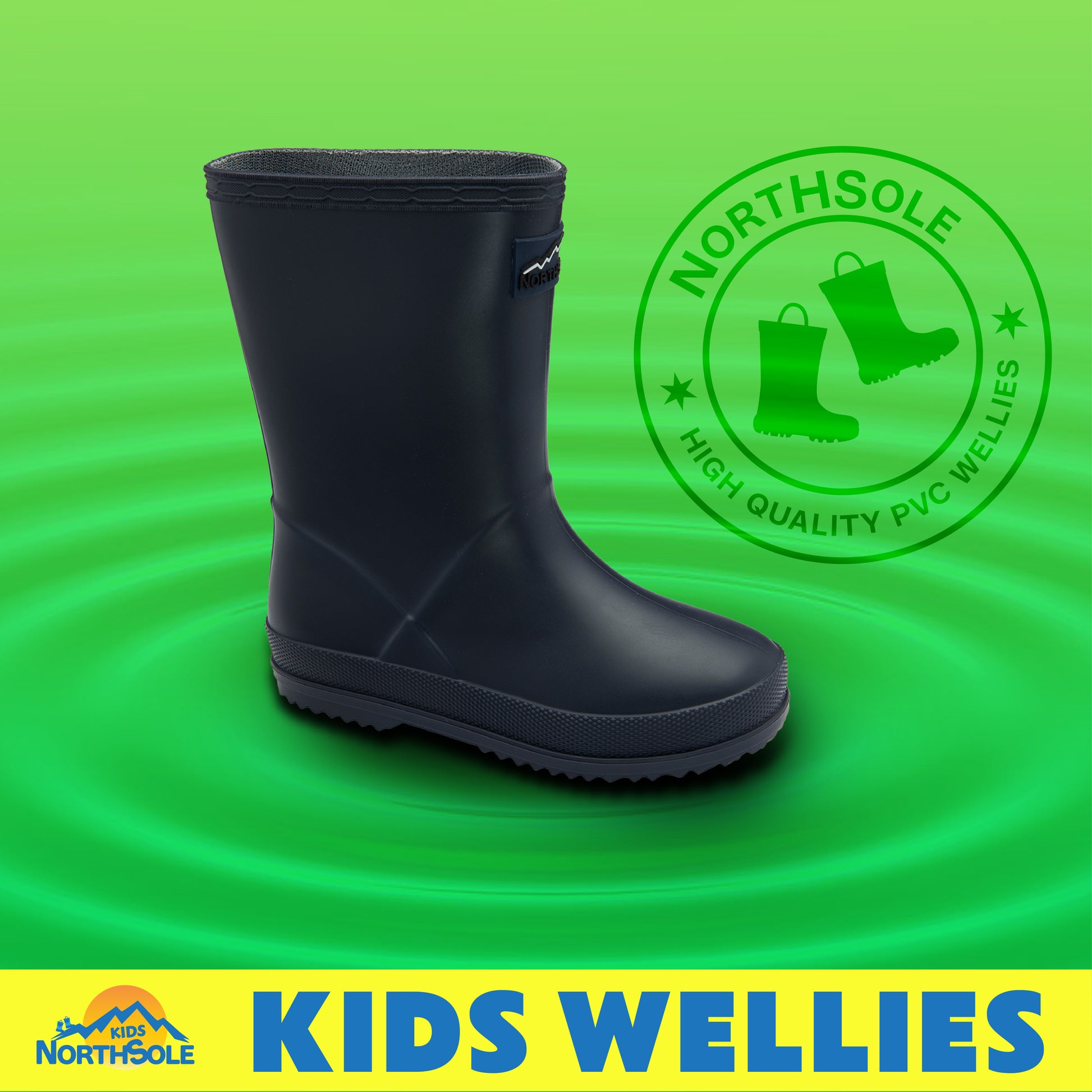 NorthSole Kids Wellies Boys & Girls Wellington Boots Childrens Toddler Welly Sizes 6-2 - My Little Legends