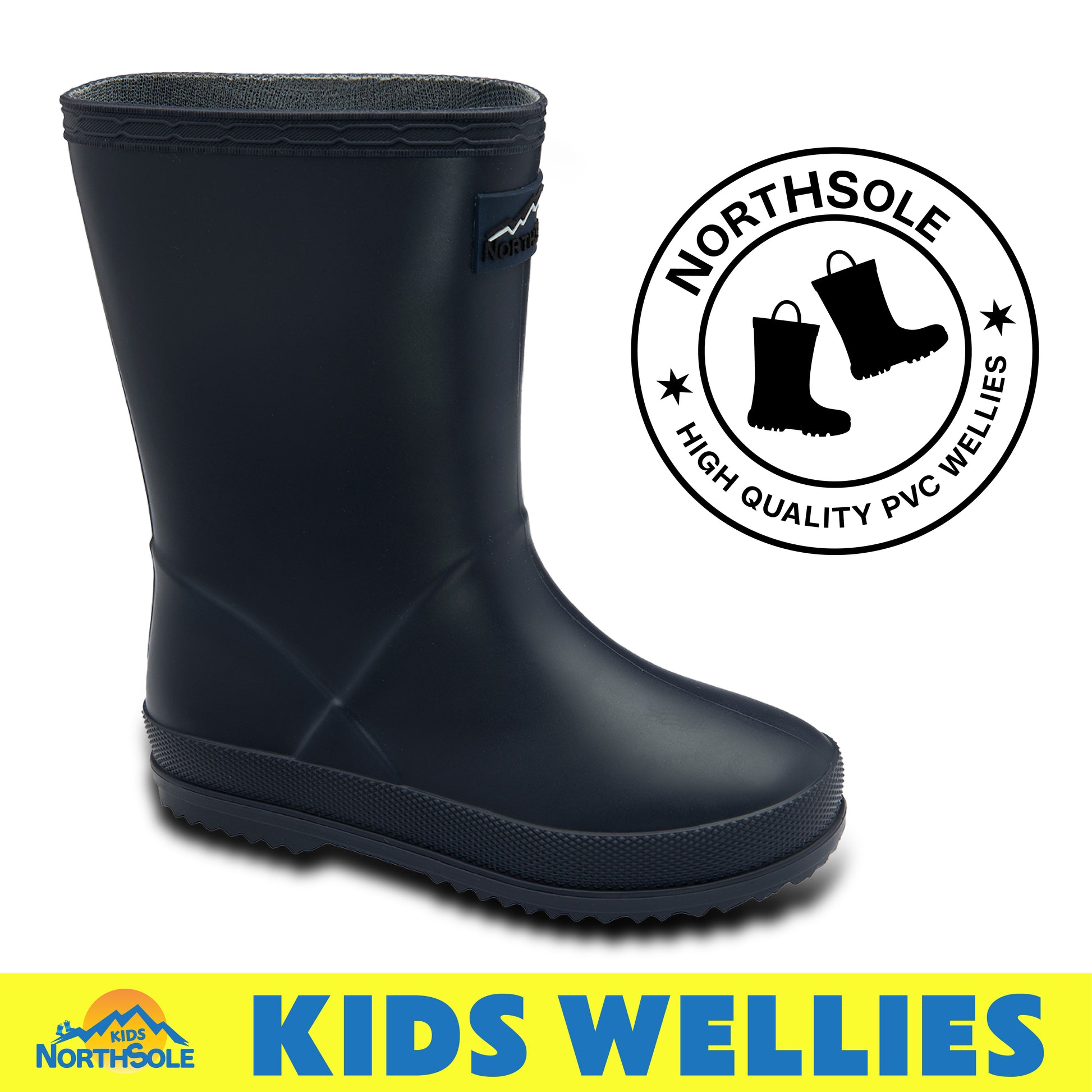 NorthSole Kids Wellies Boys & Girls Wellington Boots Childrens Toddler Welly Sizes 6-2 - My Little Legends