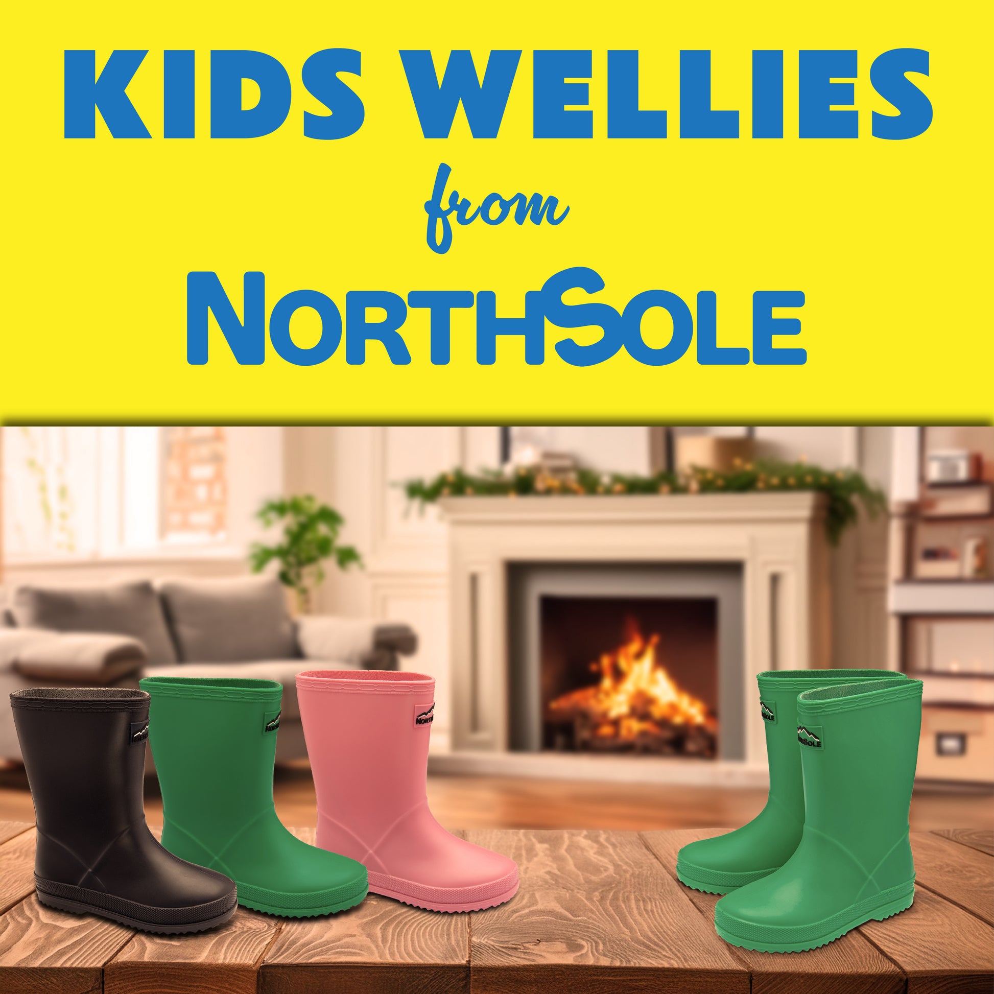 NorthSole Kids Wellies Boys & Girls Wellington Boots Childrens Toddler Welly Sizes 6-2 - My Little Legends