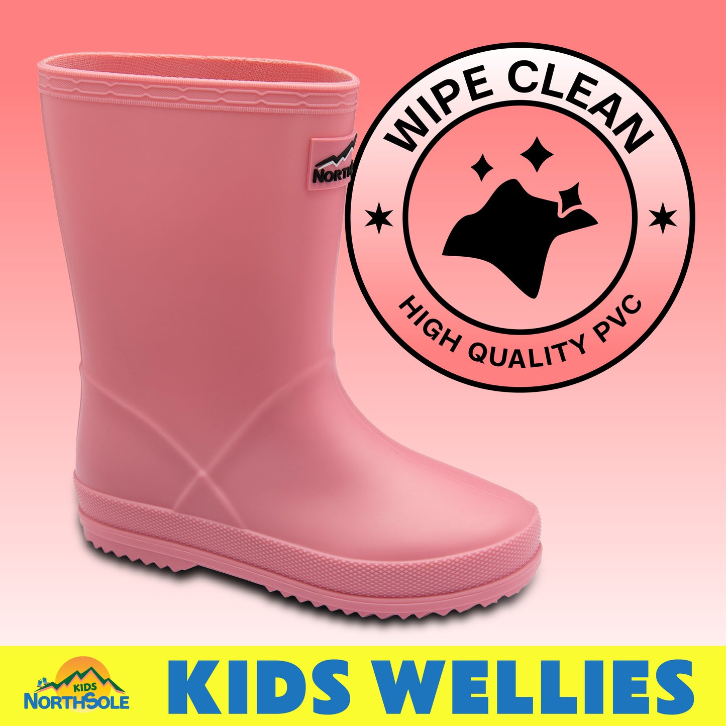 NorthSole Kids Wellies Boys & Girls Wellington Boots Childrens Toddler Welly Sizes 6-2 - My Little Legends