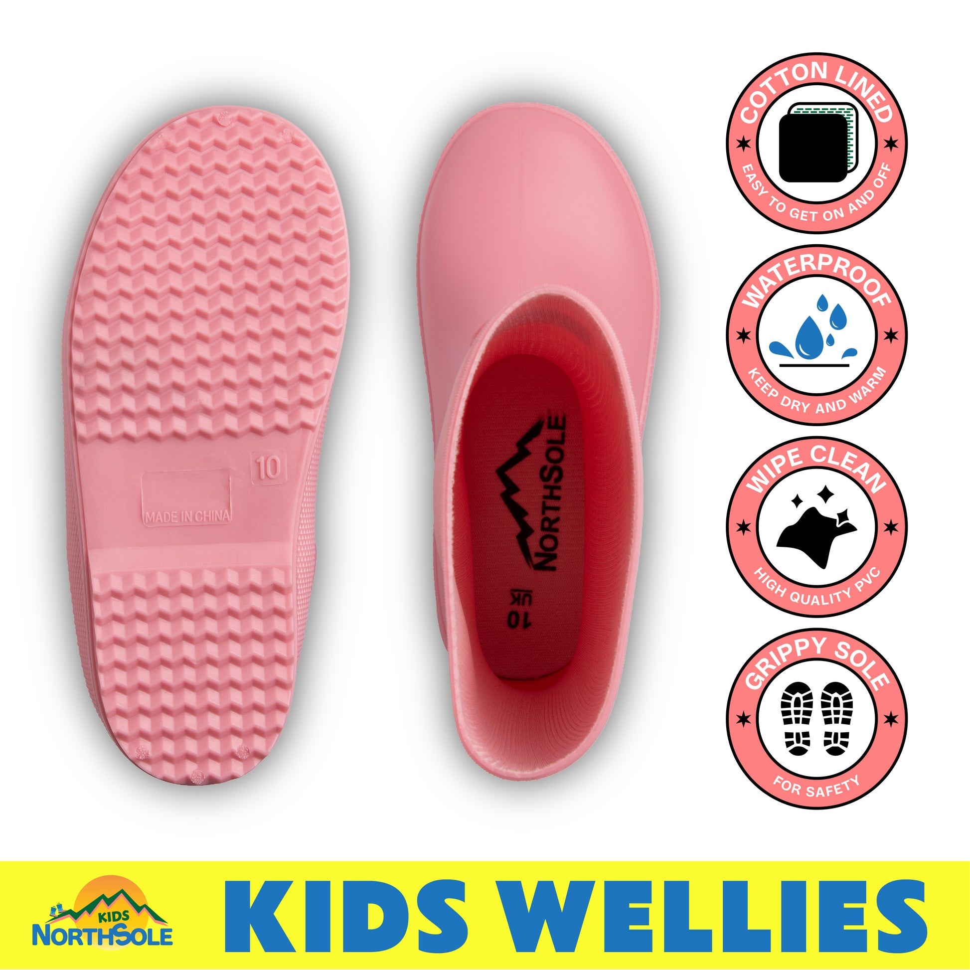 NorthSole Kids Wellies Boys & Girls Wellington Boots Childrens Toddler Welly Sizes 6-2 - My Little Legends