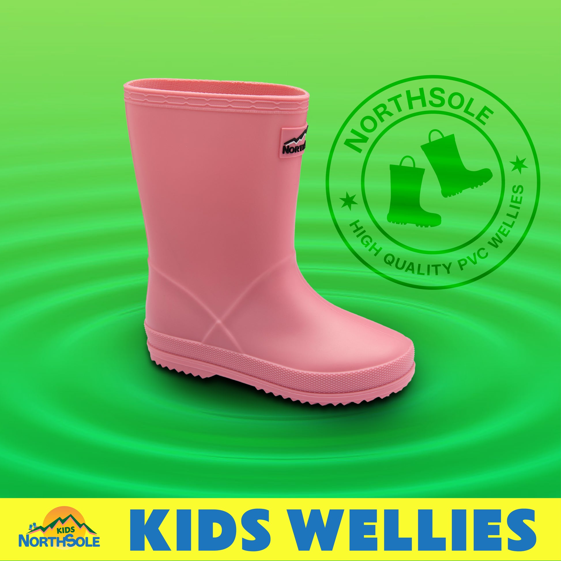 NorthSole Kids Wellies Boys & Girls Wellington Boots Childrens Toddler Welly Sizes 6-2 - My Little Legends