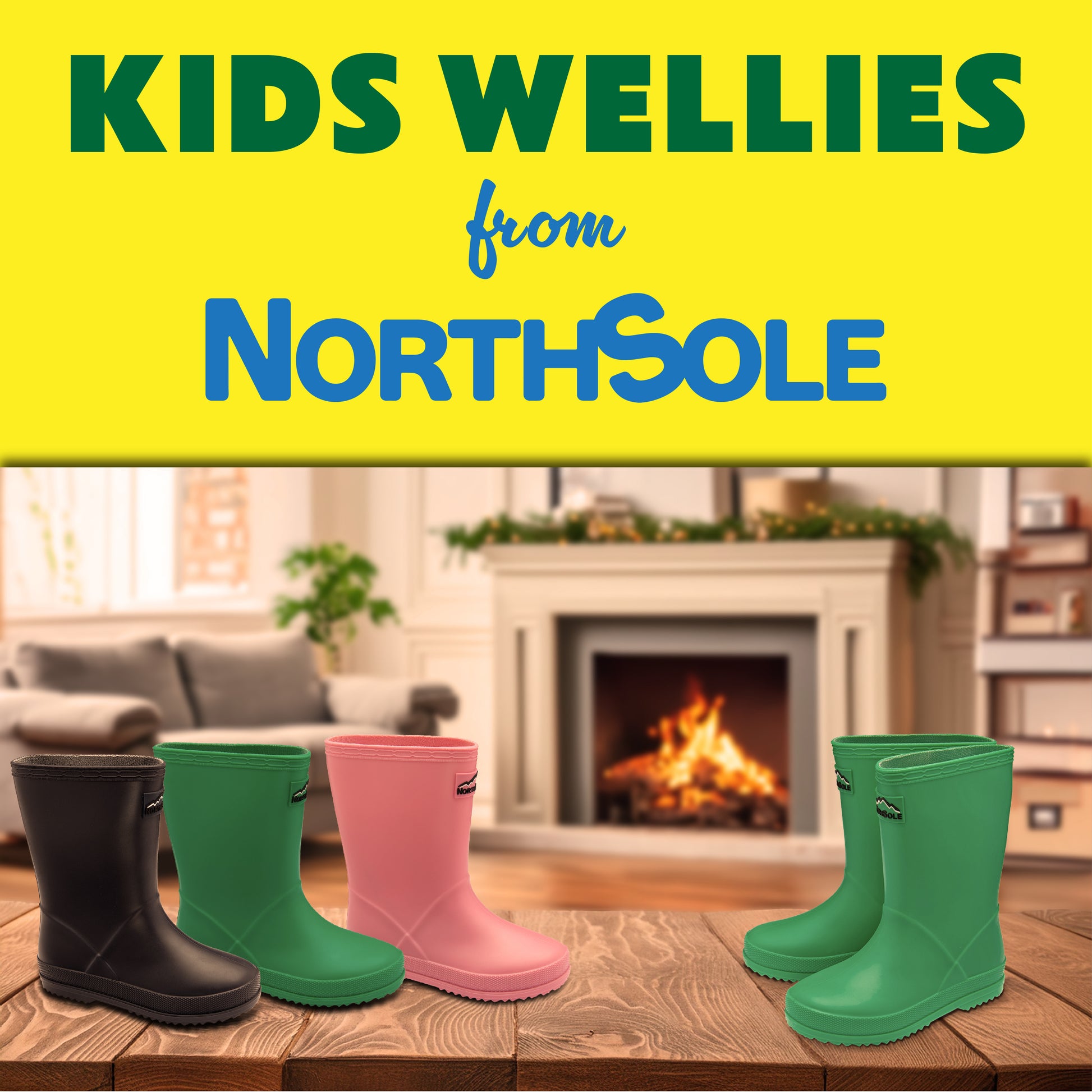 NorthSole Kids Wellies Boys & Girls Wellington Boots Childrens Toddler Welly Sizes 6-2 - My Little Legends
