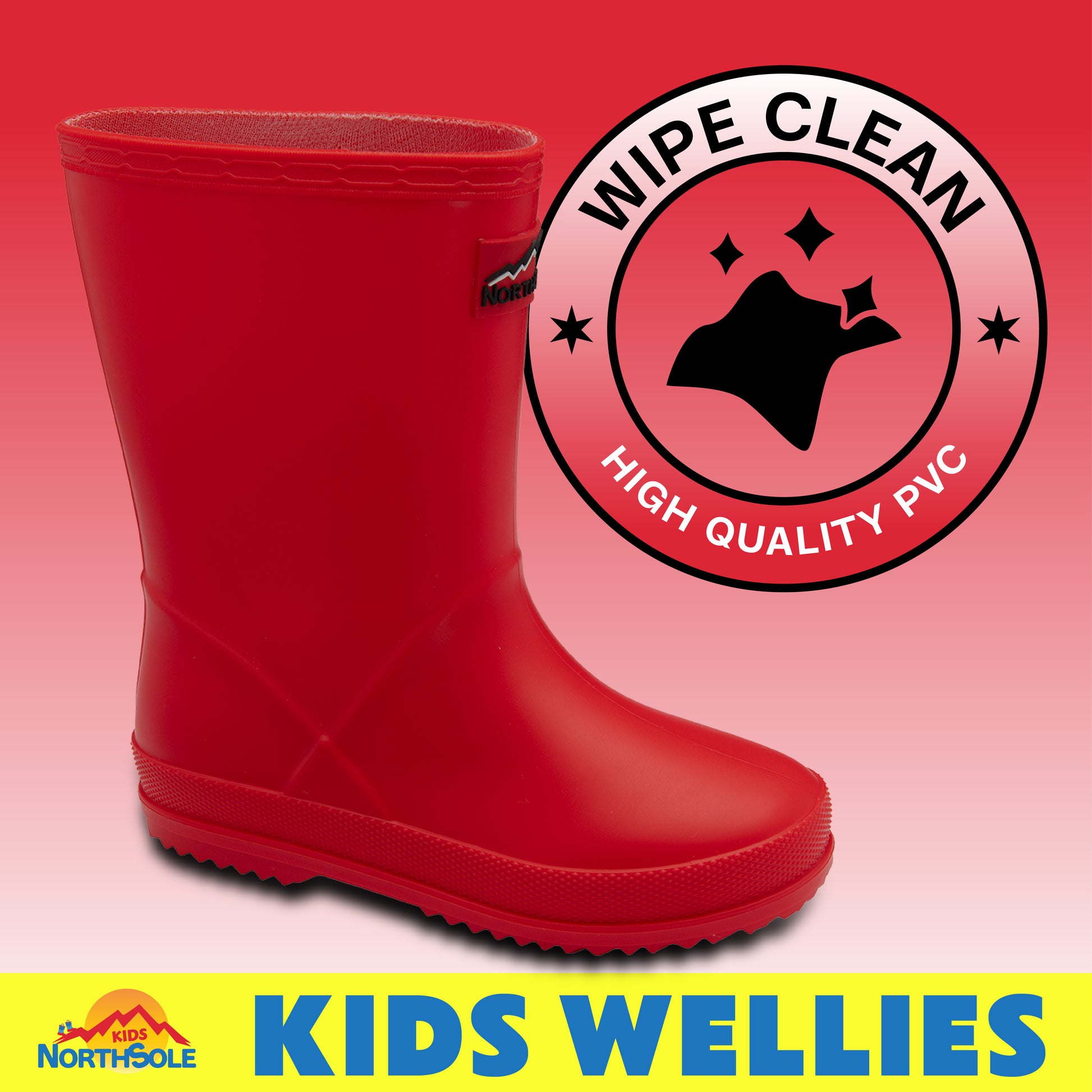 NorthSole Kids Wellies Boys & Girls Wellington Boots Childrens Toddler Welly Sizes 6-2 - My Little Legends