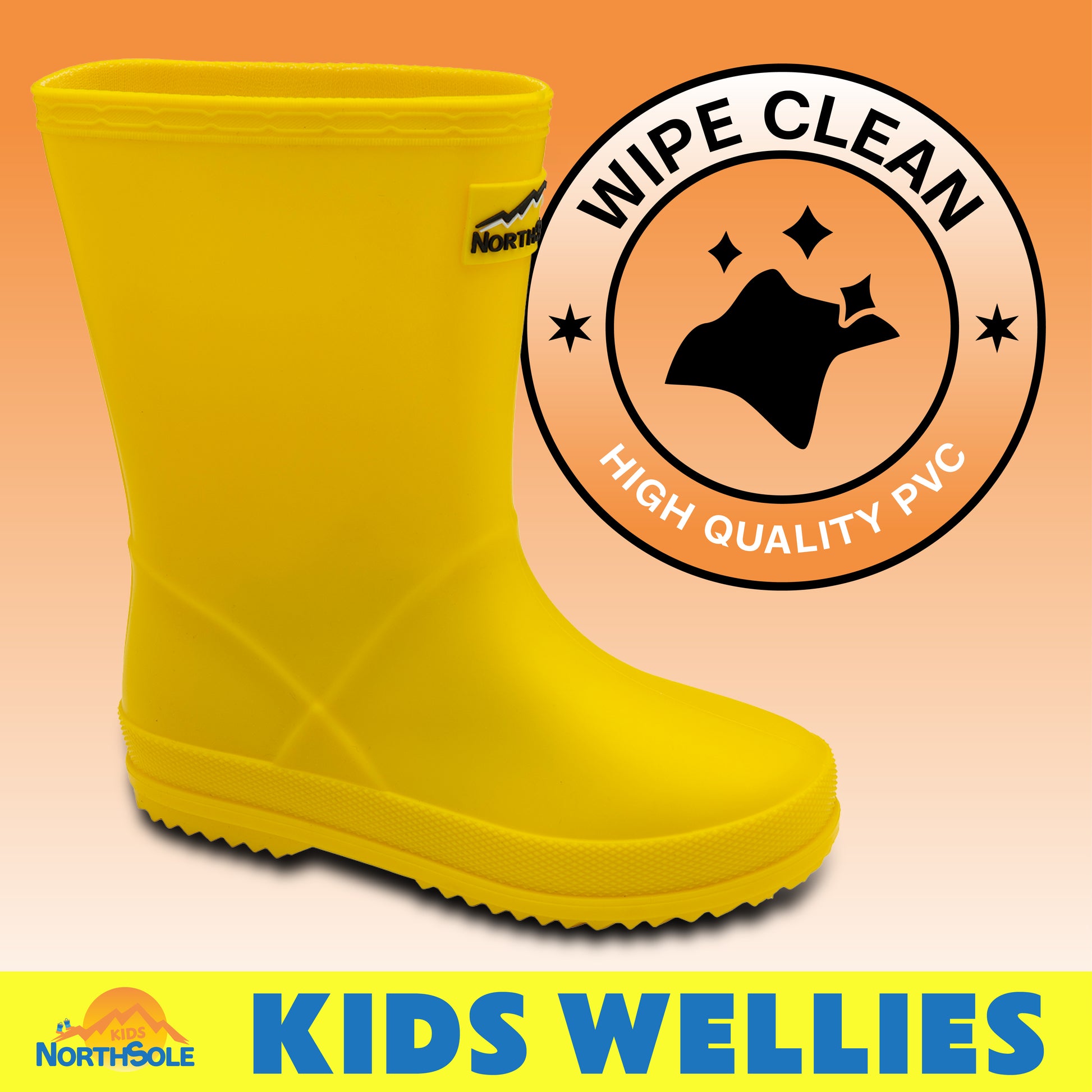 NorthSole Kids Wellies Boys & Girls Wellington Boots Childrens Toddler Welly Sizes 6-2 - My Little Legends