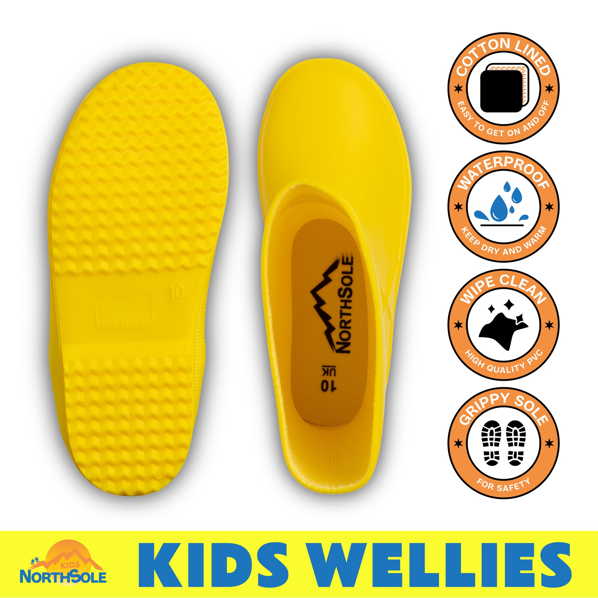 NorthSole Kids Wellies Boys & Girls Wellington Boots Childrens Toddler Welly Sizes 6-2 - My Little Legends