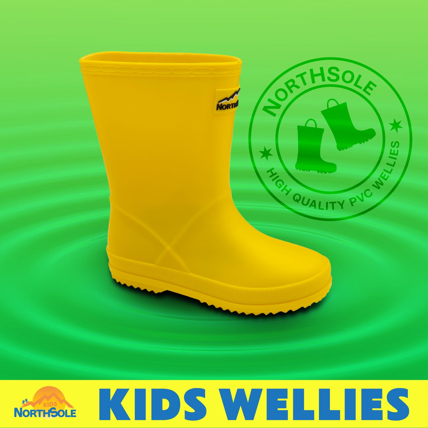 NorthSole Kids Wellies Boys & Girls Wellington Boots Childrens Toddler Welly Sizes 6-2 - My Little Legends