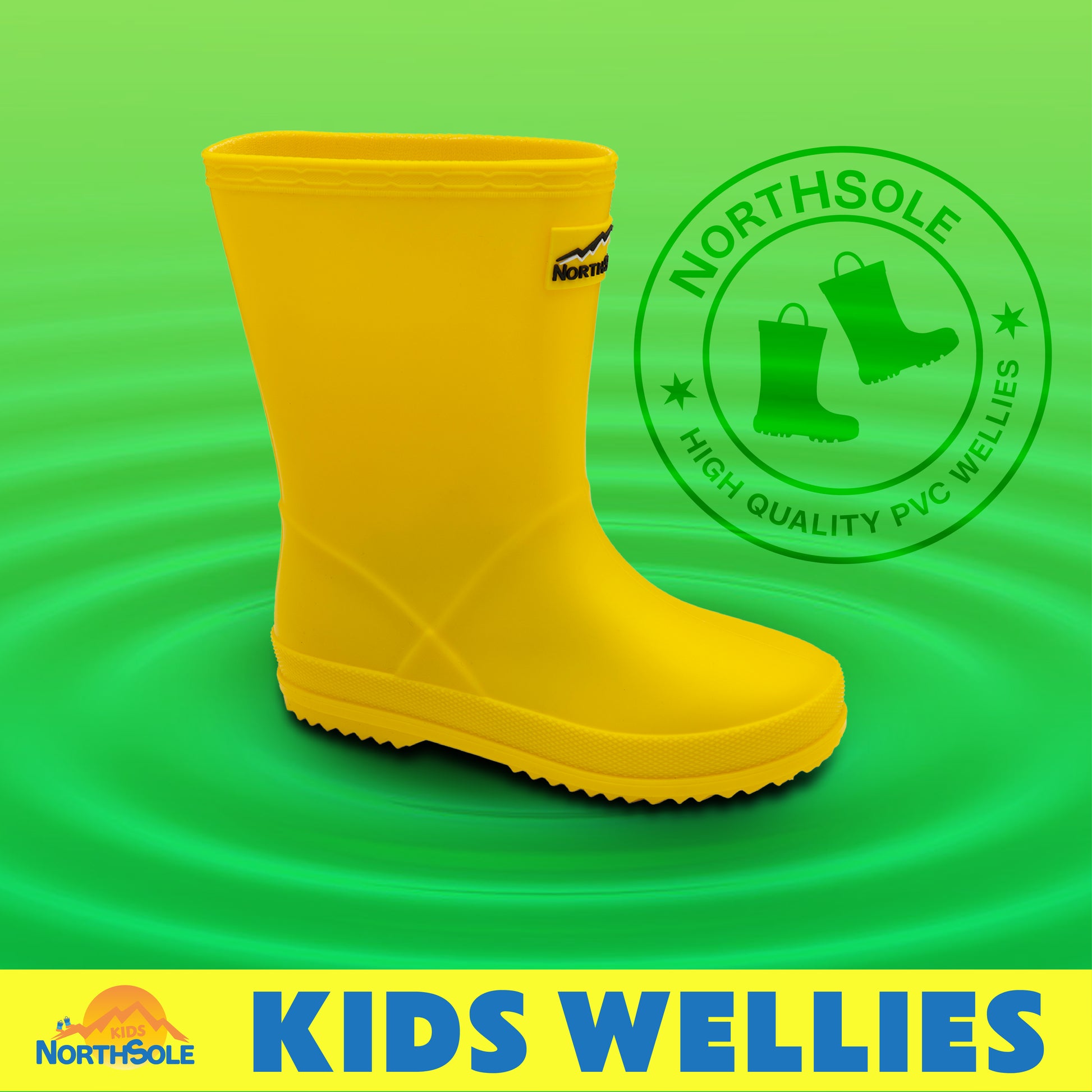 NorthSole Kids Wellies Boys & Girls Wellington Boots Childrens Toddler Welly Sizes 6-2 - My Little Legends