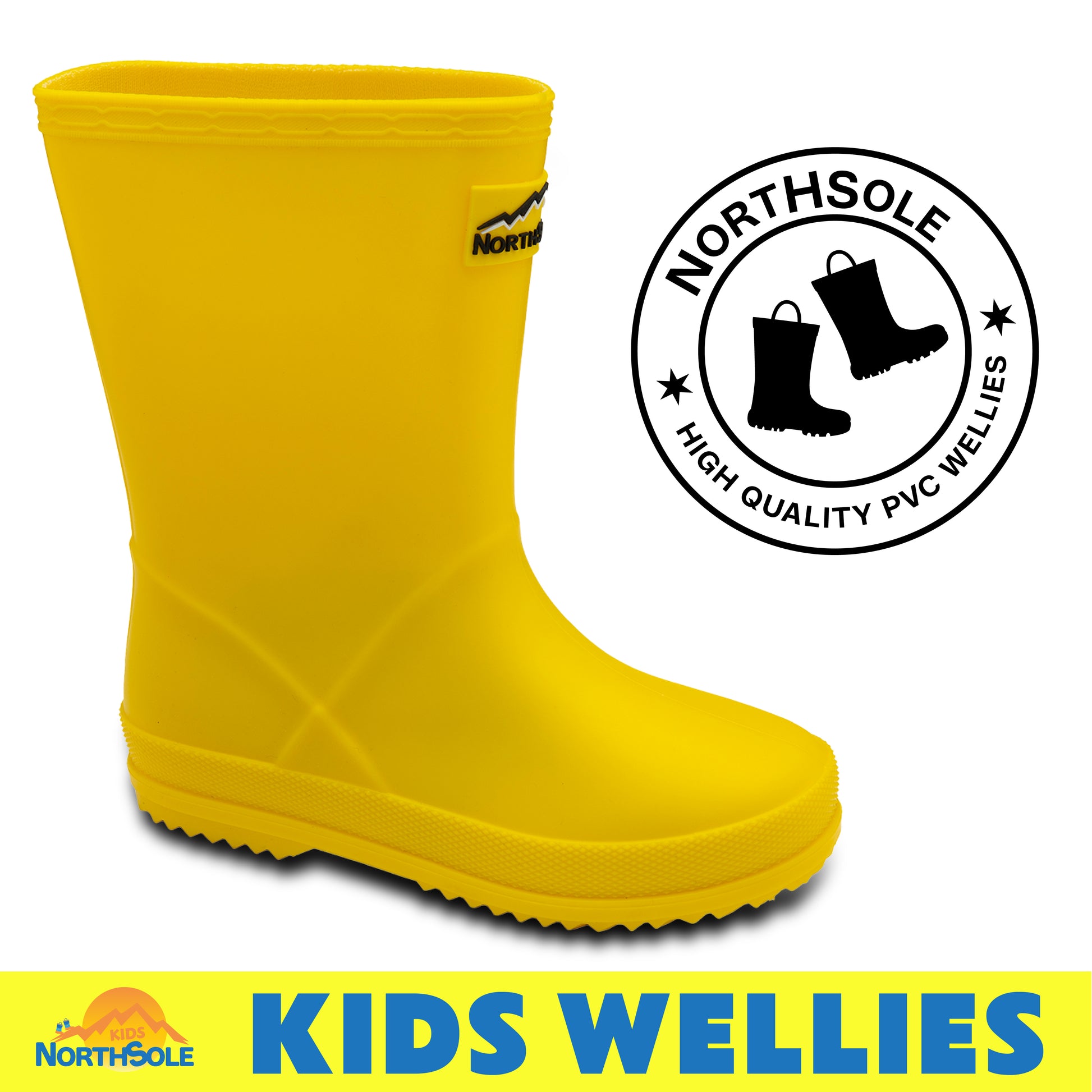 NorthSole Kids Wellies Boys & Girls Wellington Boots Childrens Toddler Welly Sizes 6-2 - My Little Legends