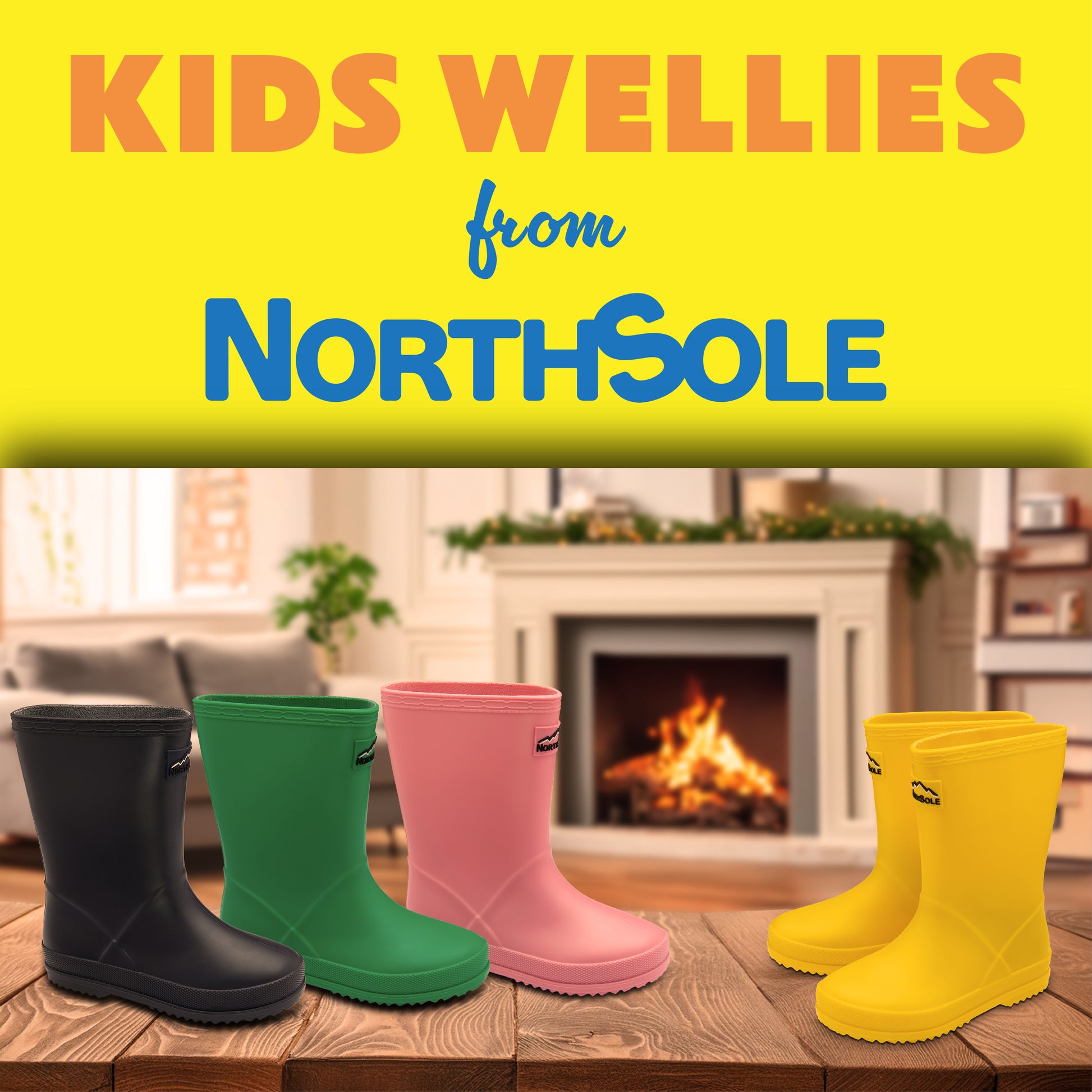 NorthSole Kids Wellies Boys & Girls Wellington Boots Childrens Toddler Welly Sizes 6-2 - My Little Legends