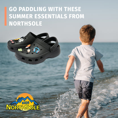 NorthSole Boys Clogs Childrens Sandals with Removable Charms Kids Beach Pool Shoes - My Little Legends