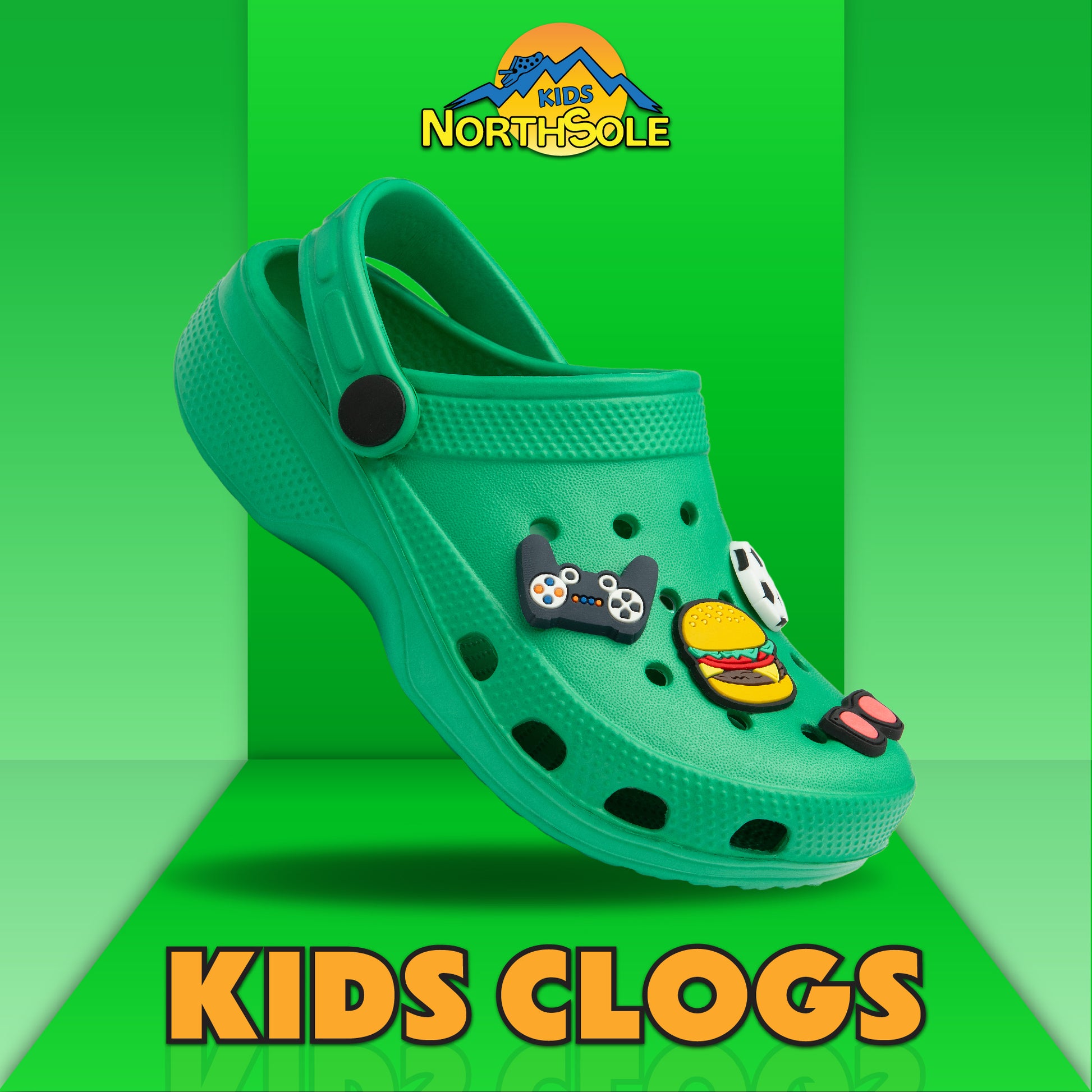 NorthSole Boys Clogs Childrens Sandals with Removable Charms Kids Beach Pool Shoes - My Little Legends