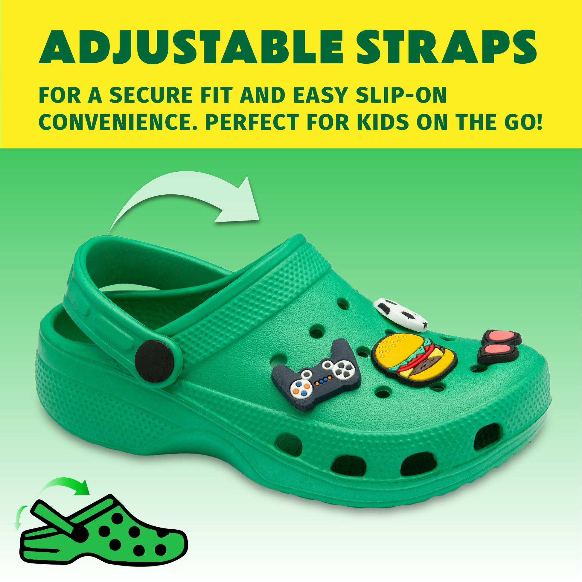 NorthSole Boys Clogs Childrens Sandals with Removable Charms Kids Beach Pool Shoes - My Little Legends