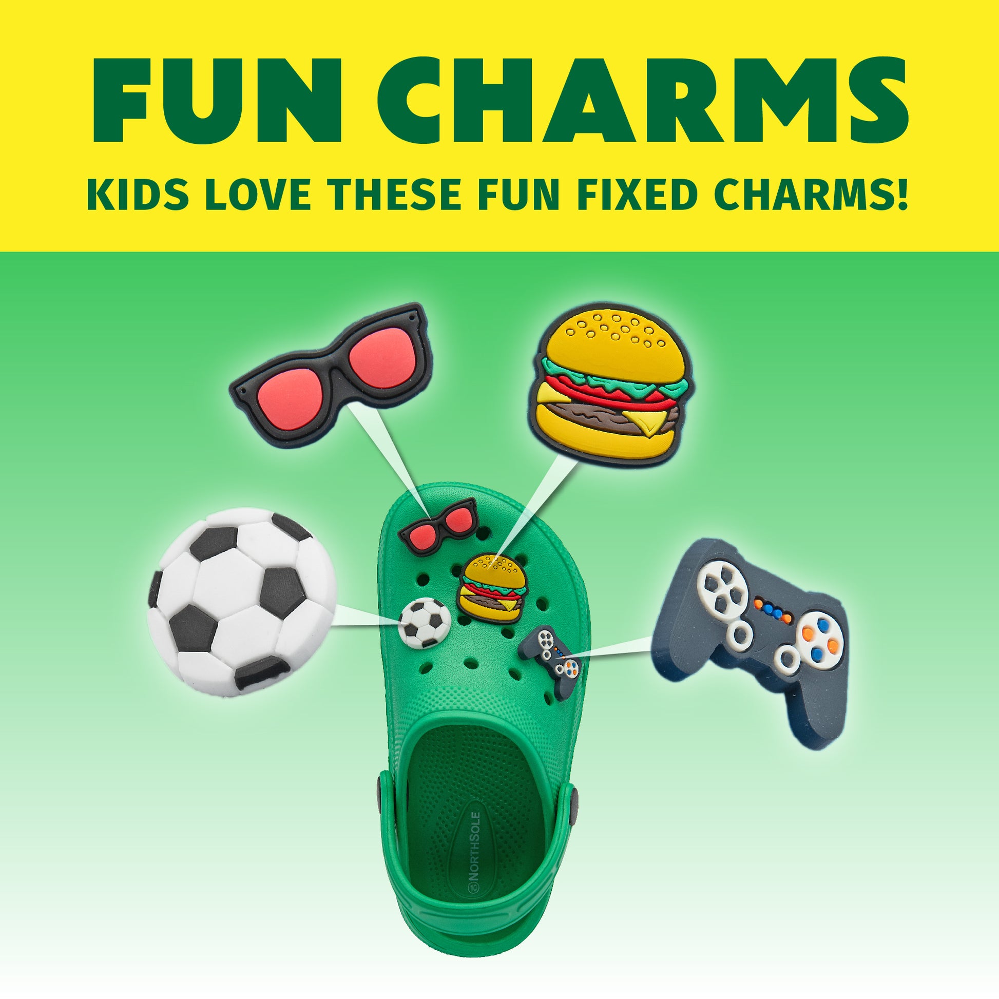 NorthSole Boys Clogs Childrens Sandals with Removable Charms Kids Beach Pool Shoes - My Little Legends