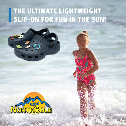 NorthSole Boys Clogs Childrens Sandals with Removable Charms Kids Beach Pool Shoes - My Little Legends