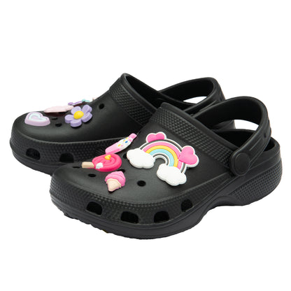 NorthSole Girls Clogs Childrens Sandals with Removable Charms Kids Beach Pool Shoes - My Little Legends