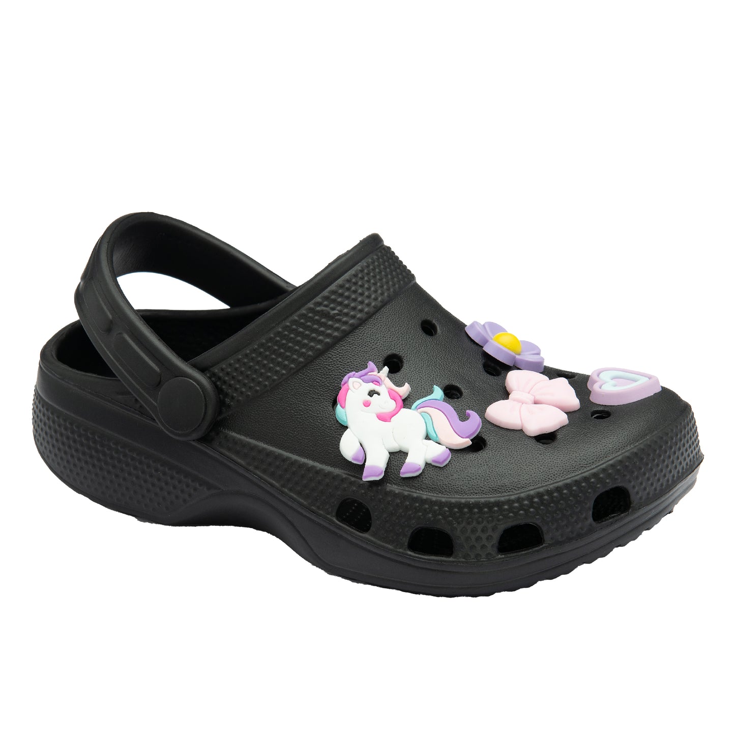 NorthSole Girls Clogs Childrens Sandals with Removable Charms Kids Beach Pool Shoes - My Little Legends