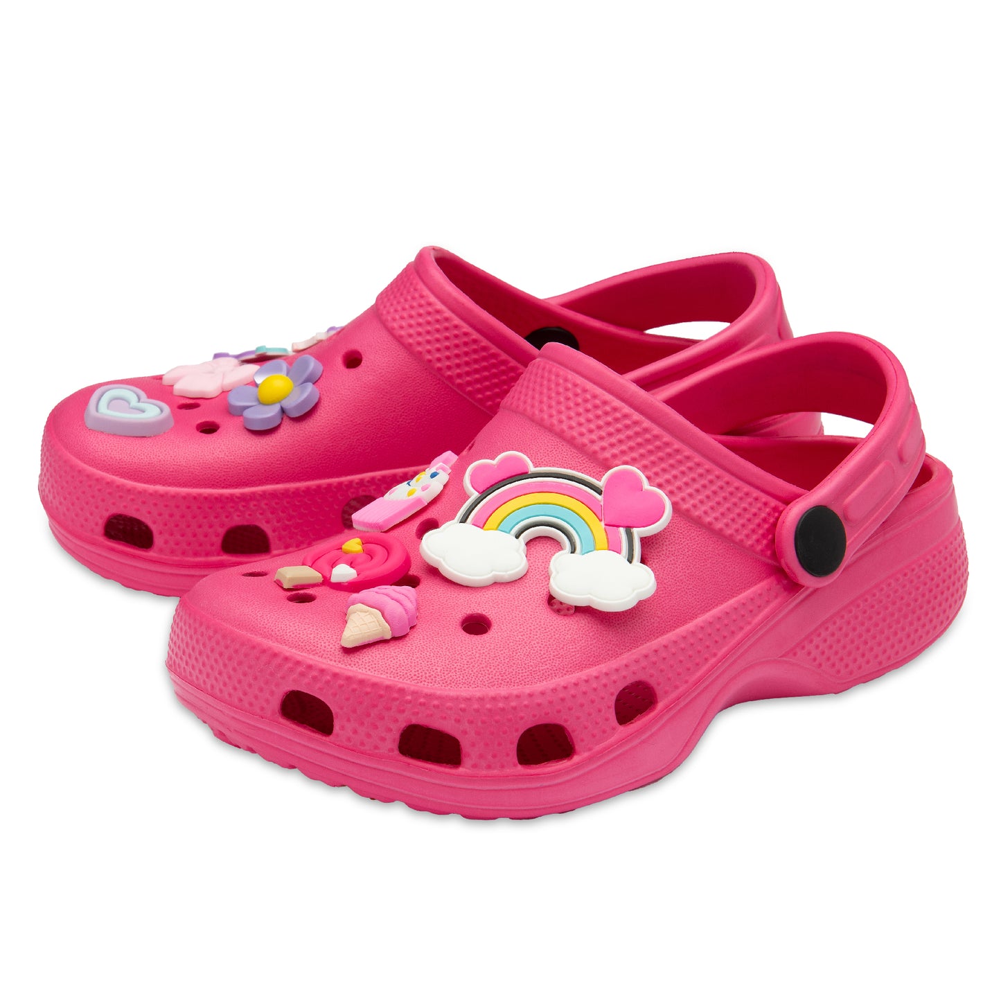 NorthSole Girls Clogs Childrens Sandals with Removable Charms Kids Beach Pool Shoes - My Little Legends