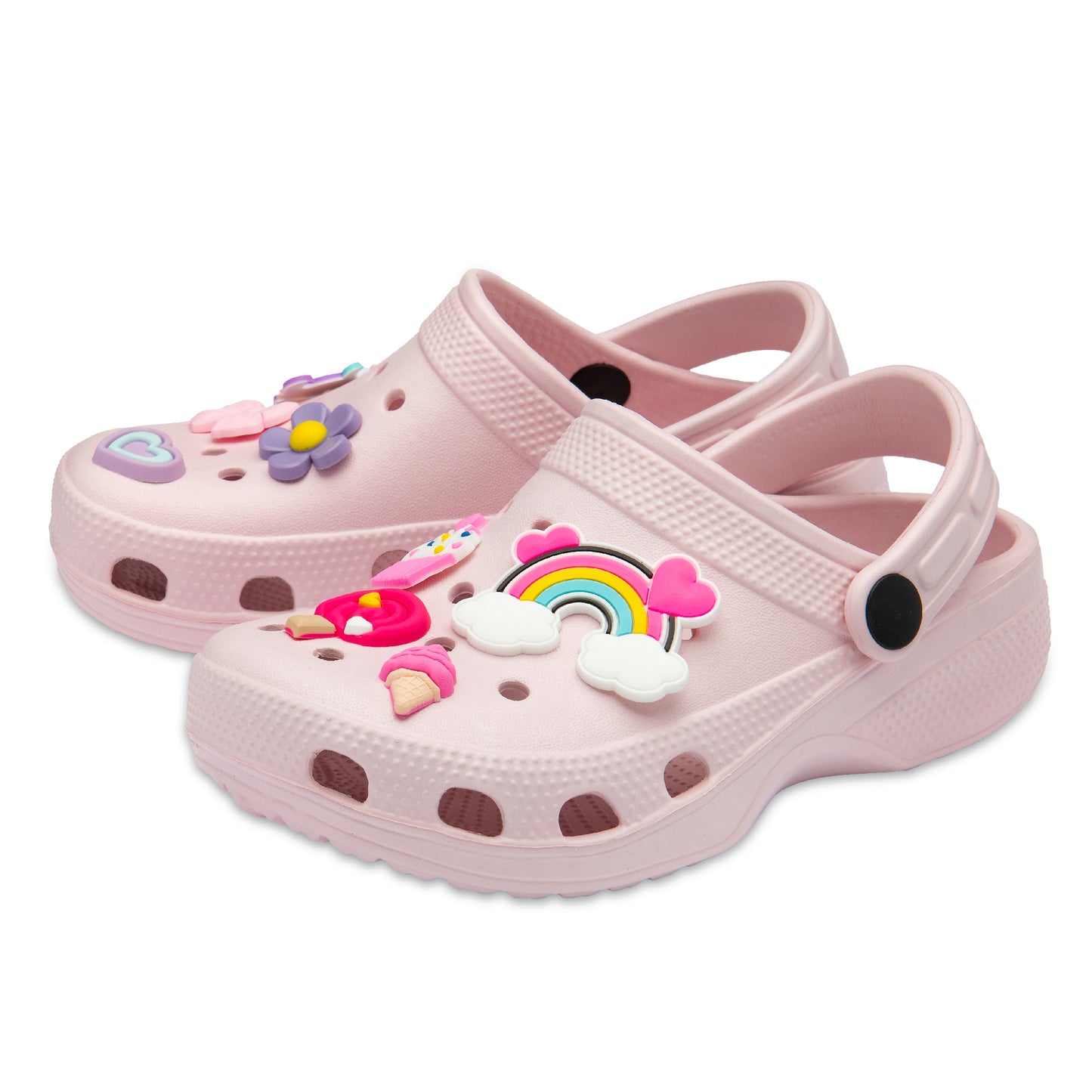 NorthSole Girls Clogs Childrens Sandals with Removable Charms Kids Beach Pool Shoes - My Little Legends