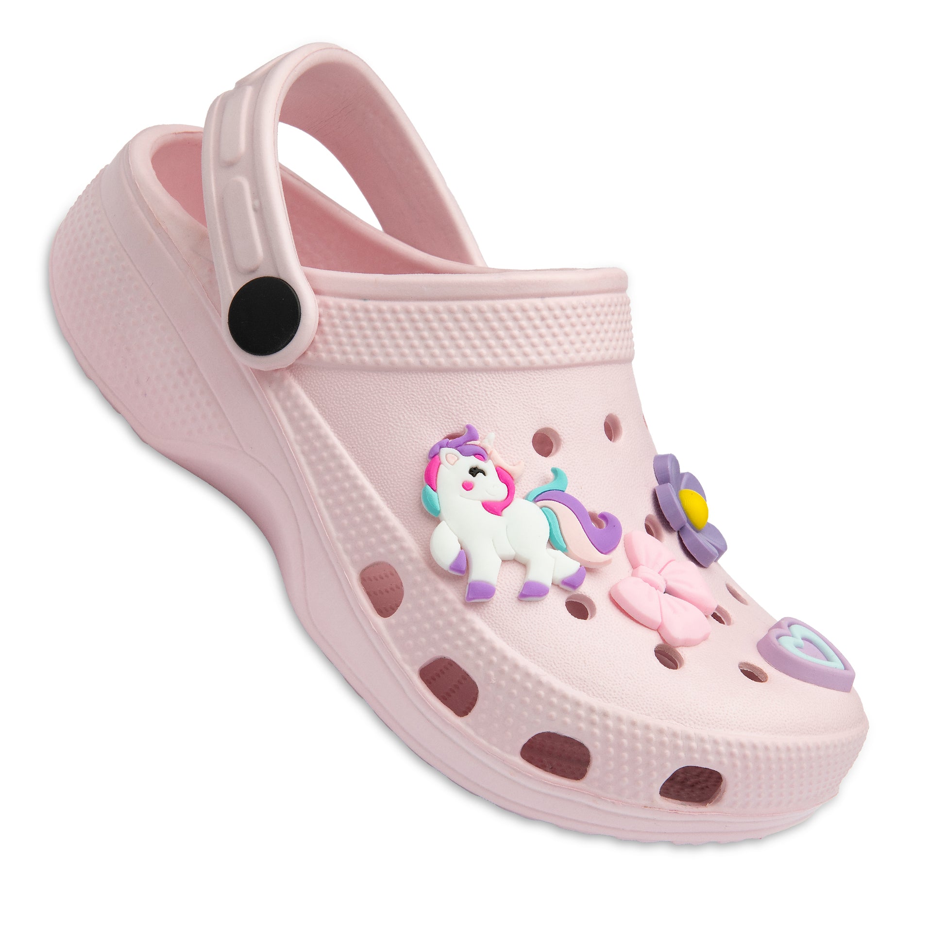 NorthSole Girls Clogs Childrens Sandals with Removable Charms Kids Beach Pool Shoes - My Little Legends