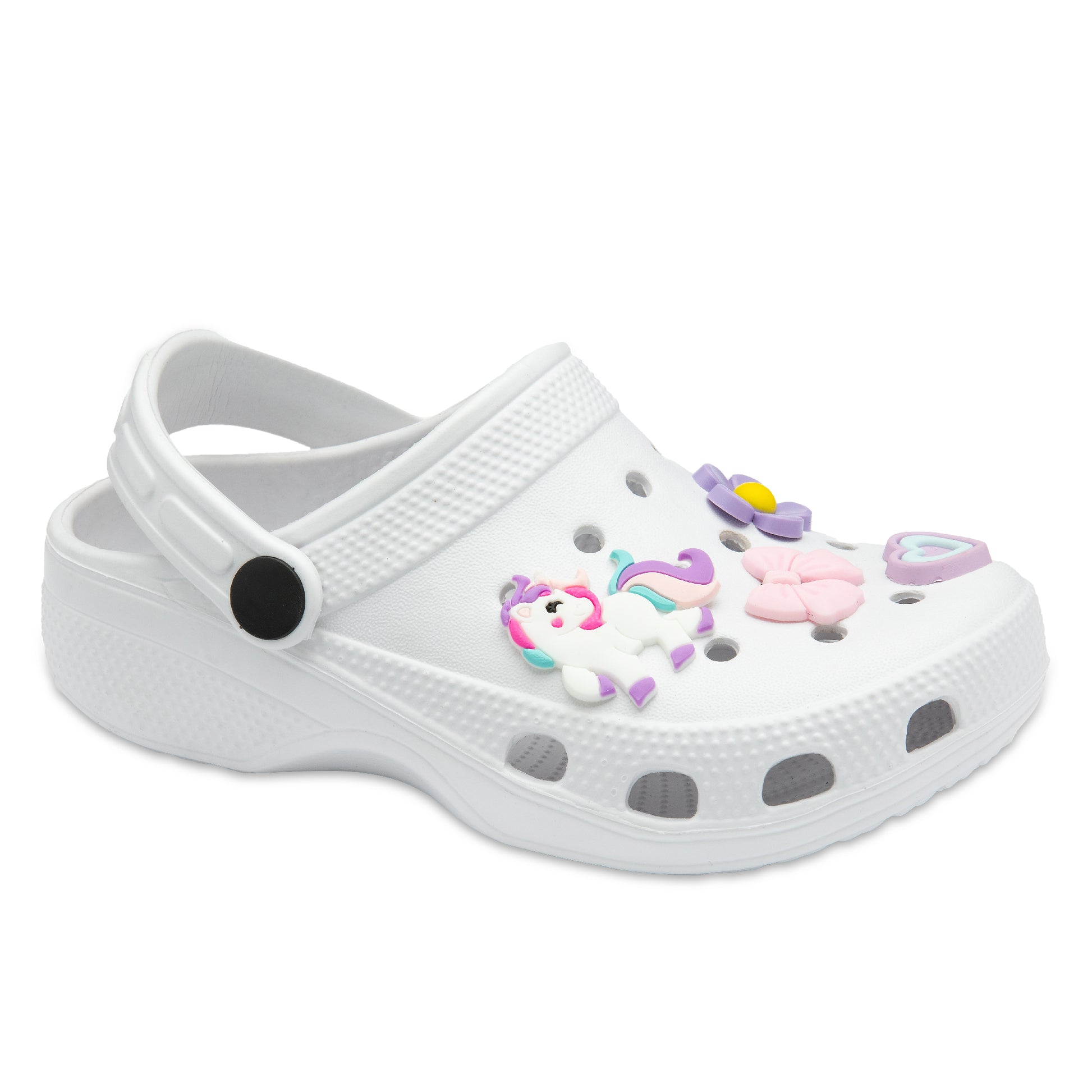 NorthSole Girls Clogs Childrens Sandals with Removable Charms Kids Beach Pool Shoes - My Little Legends