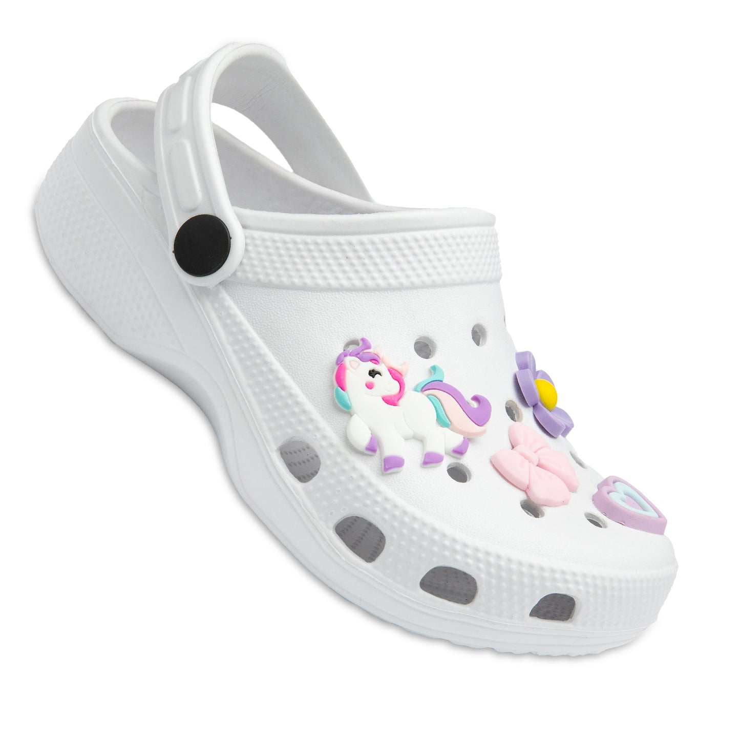 NorthSole Girls Clogs Childrens Sandals with Removable Charms Kids Beach Pool Shoes - My Little Legends